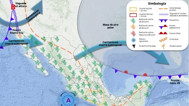 SMN prevé lluvias y viento tras el frente frío 46